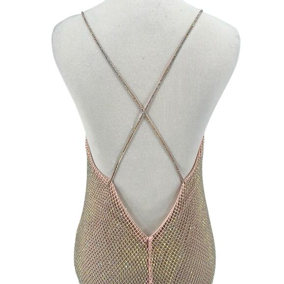 LoveShackFancy Calvert Beaded Crystal Embellished Mesh Maxi Dress Size 4 - Picture 10 of 13